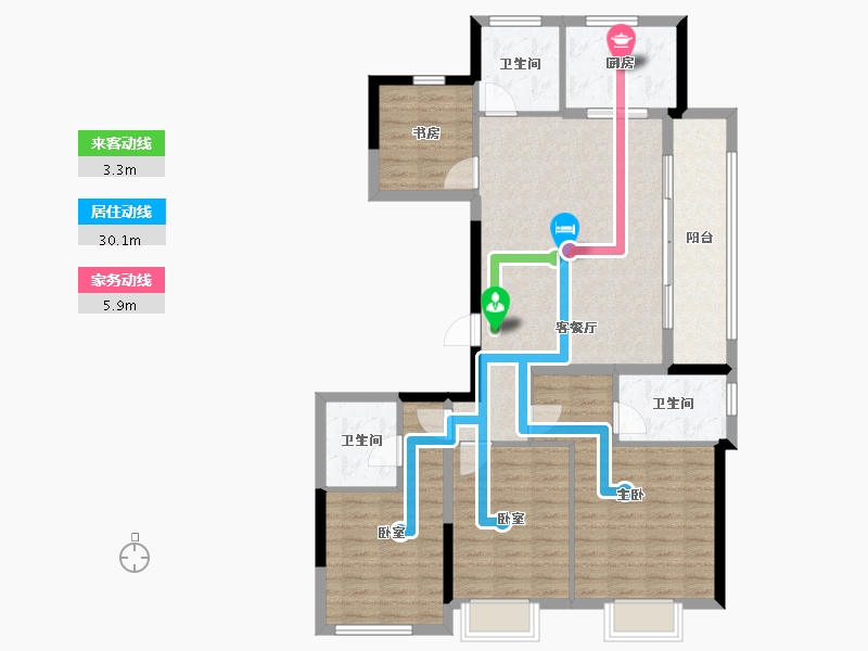 浙江省-杭州市-滨江望品-111.20-户型库-动静线