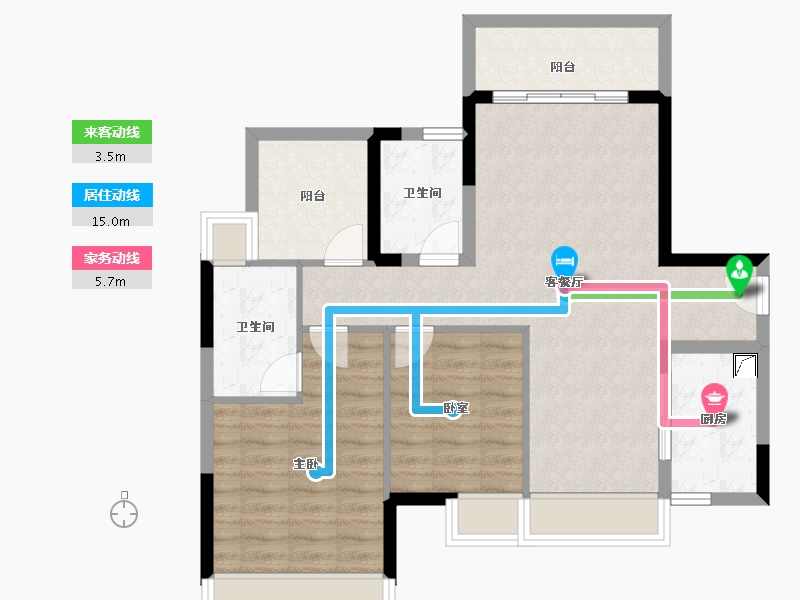 广东省-佛山市-保利紫山-80.59-户型库-动静线