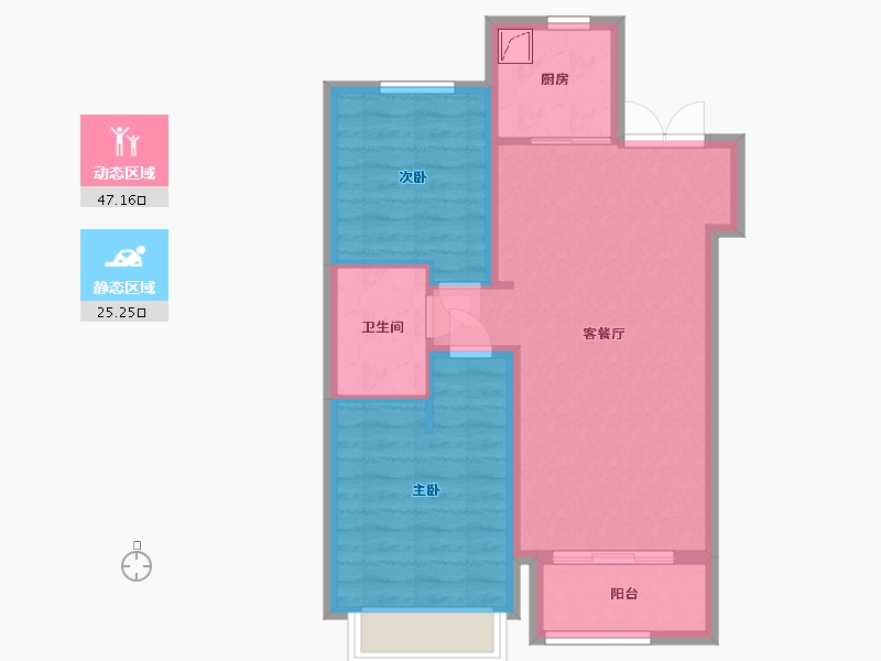 河北省-石家庄市-万科翡翠公园-73.00-户型库-动静分区