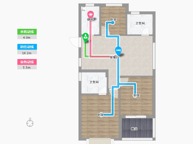 浙江省-杭州市-滨江大江之星-69.72-户型库-动静线