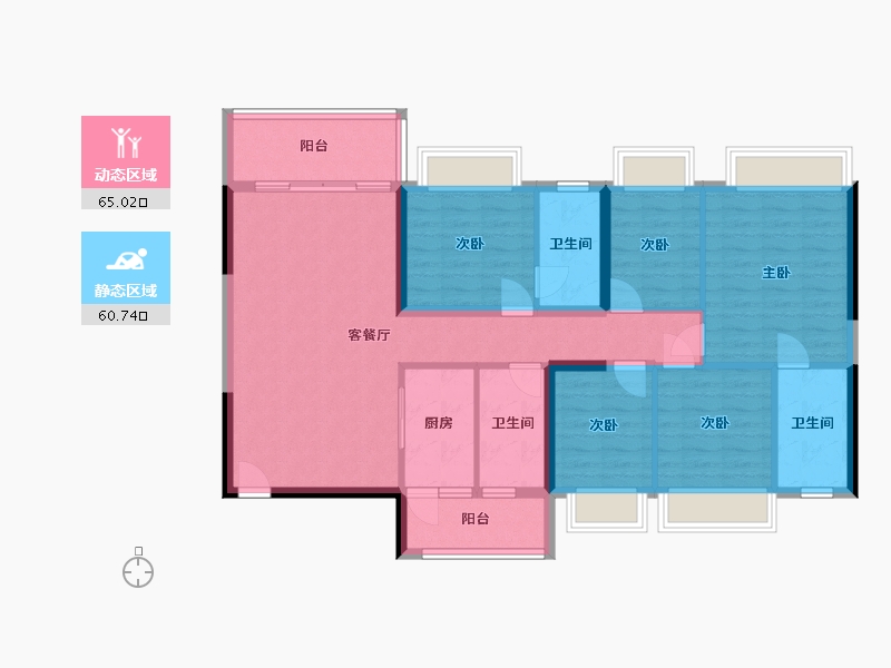 广东省-肇庆市-碧海湾金沙一号商住小区-119.79-户型库-动静分区