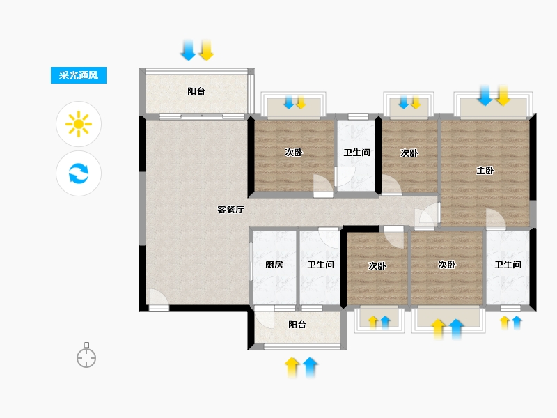 广东省-肇庆市-碧海湾金沙一号商住小区-119.79-户型库-采光通风