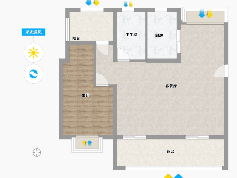 安徽省-合肥市-翡翠天际-84.01-户型库-采光通风