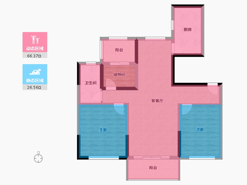 江苏省-南京市-仁恒公园世纪-82.40-户型库-动静分区