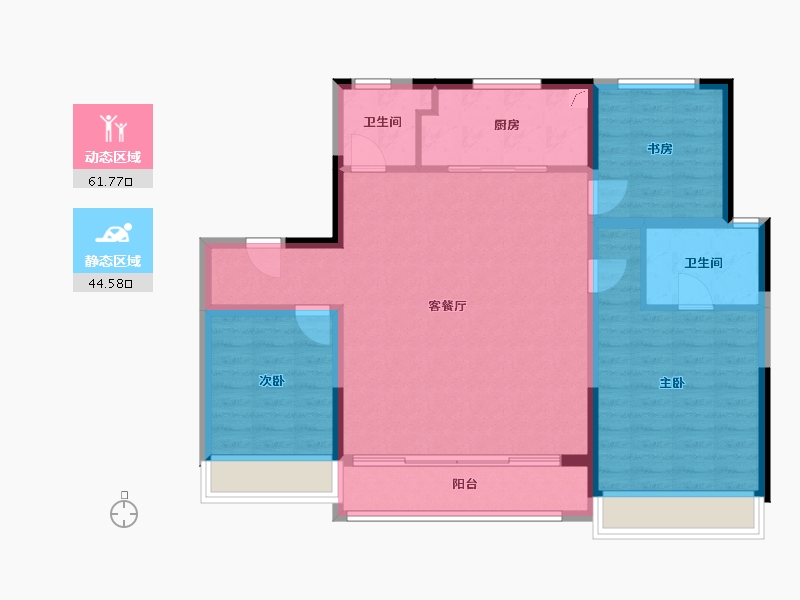 天津-天津市-恒基旭辉都会江来-96.01-户型库-动静分区