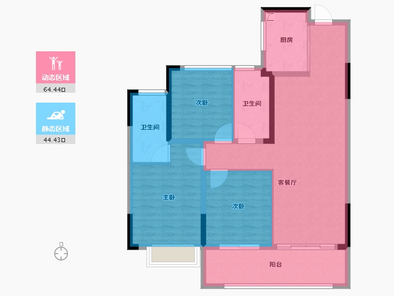 安徽省-合肥市-绿城招商诚园-98.00-户型库-动静分区