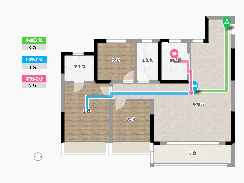 浙江省-杭州市-花样年对越天-92.01-户型库-动静线