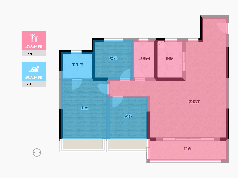 浙江省-杭州市-花样年对越天-92.01-户型库-动静分区