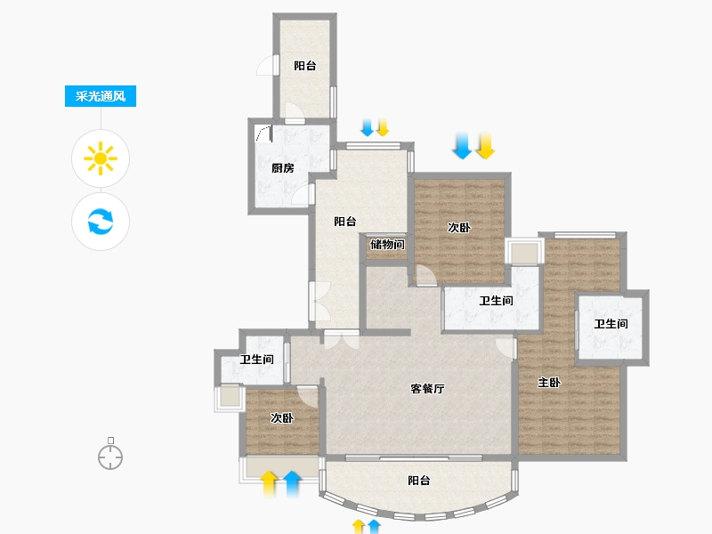 广东省-珠海市-华发绿洋湾-148.13-户型库-采光通风