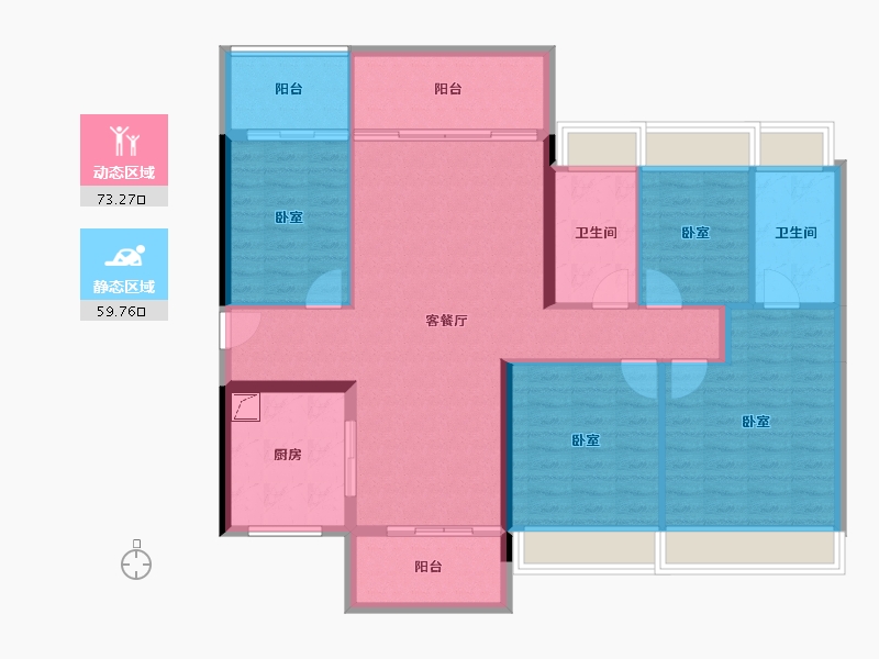 广东省-佛山市-保利和悦滨江-120.70-户型库-动静分区