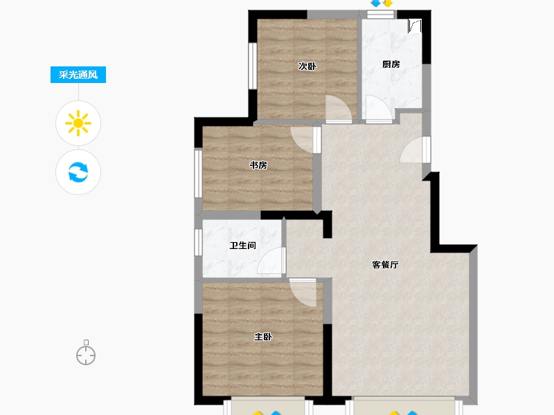 天津-天津市-天安象屿智慧城-70.40-户型库-采光通风