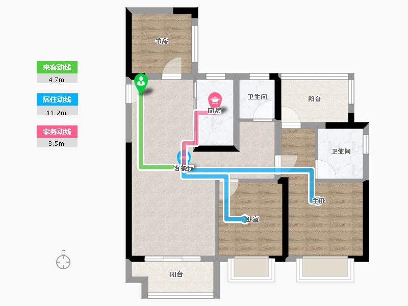 安徽省-合肥市-江山庐州印-73.59-户型库-动静线