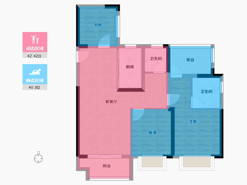 安徽省-合肥市-江山庐州印-73.59-户型库-动静分区