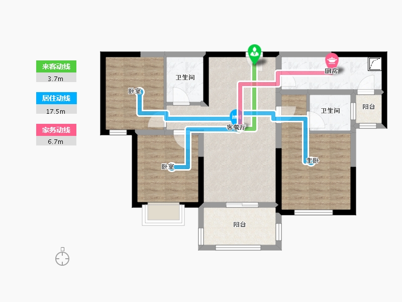 广东省-佛山市-金地海逸悦江-79.09-户型库-动静线