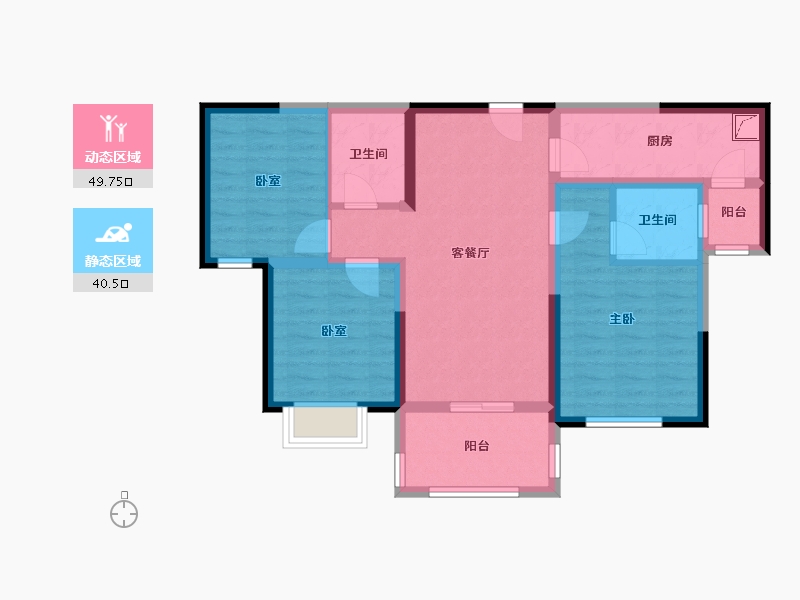 广东省-佛山市-金地海逸悦江-79.09-户型库-动静分区