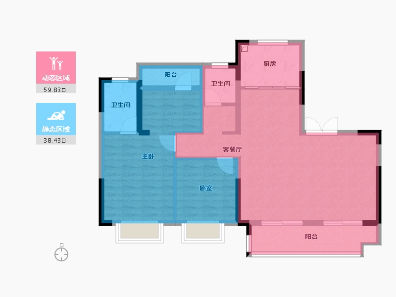 安徽省-合肥市-江山庐州印-88.26-户型库-动静分区