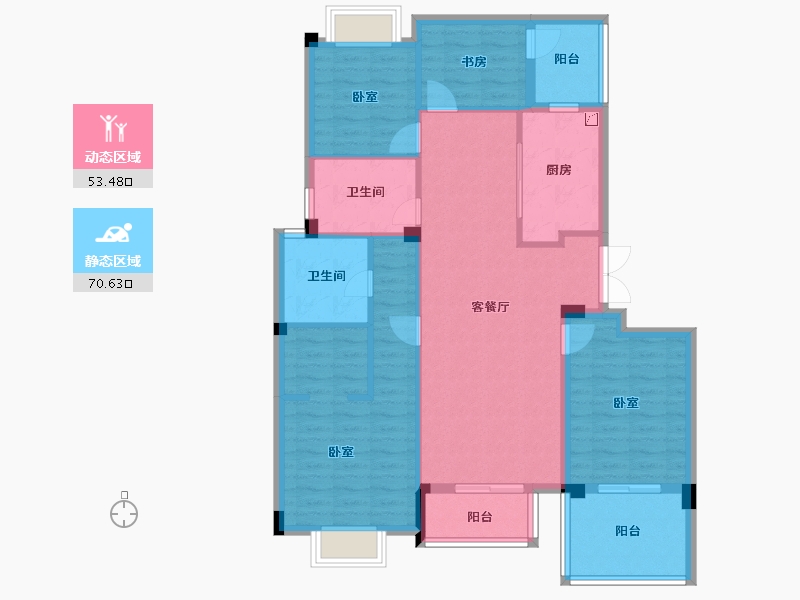 浙江省-杭州市-滨江大江之星-111.73-户型库-动静分区