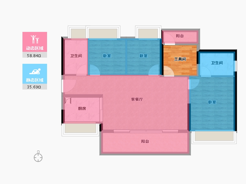 广东省-佛山市-保利碧桂园和府-91.19-户型库-动静分区