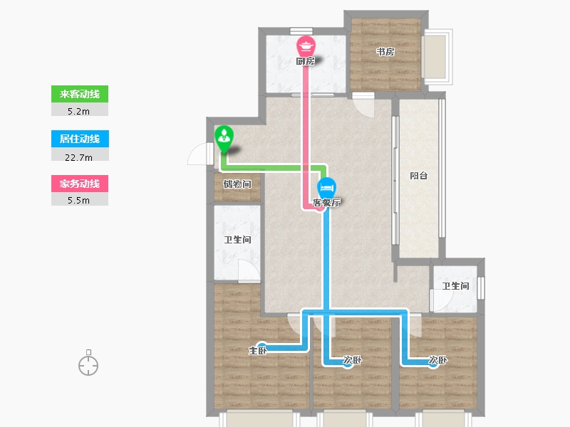 江苏省-南京市-华侨城-105.00-户型库-动静线