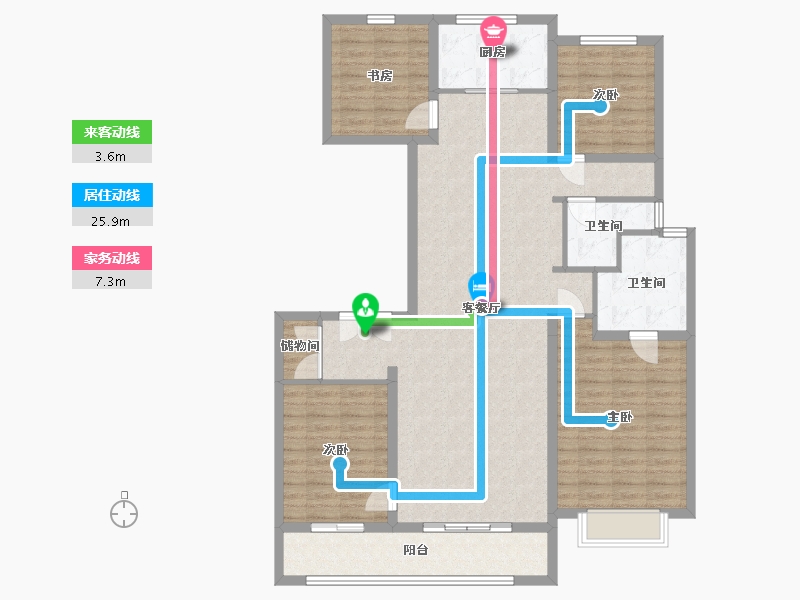 河北省-石家庄市-万科-160.00-户型库-动静线