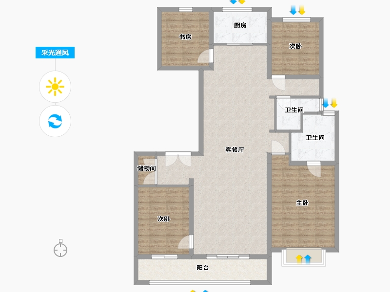 河北省-石家庄市-万科-160.00-户型库-采光通风