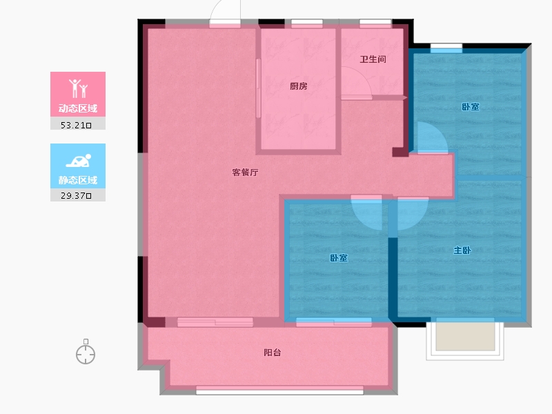 安徽省-合肥市-华盛和睦府-73.76-户型库-动静分区