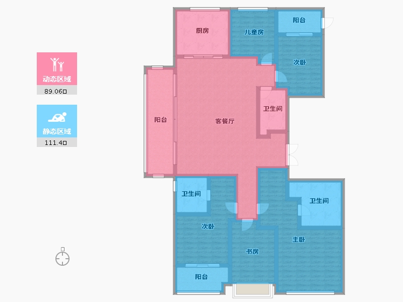 浙江省-杭州市-信达-180.00-户型库-动静分区