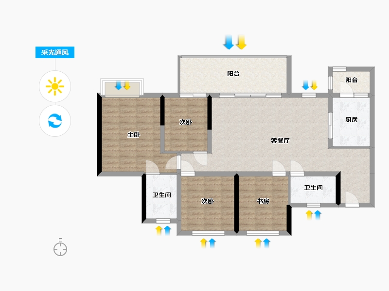 四川省-德阳市-城南壹号-147.40-户型库-采光通风