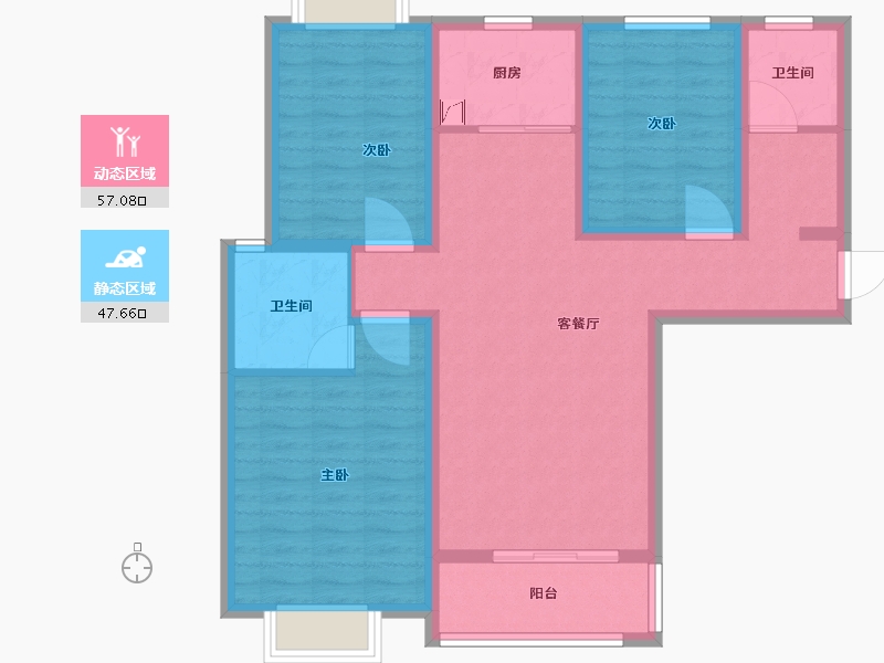 河南省-南阳市-秦晋花园-93.00-户型库-动静分区