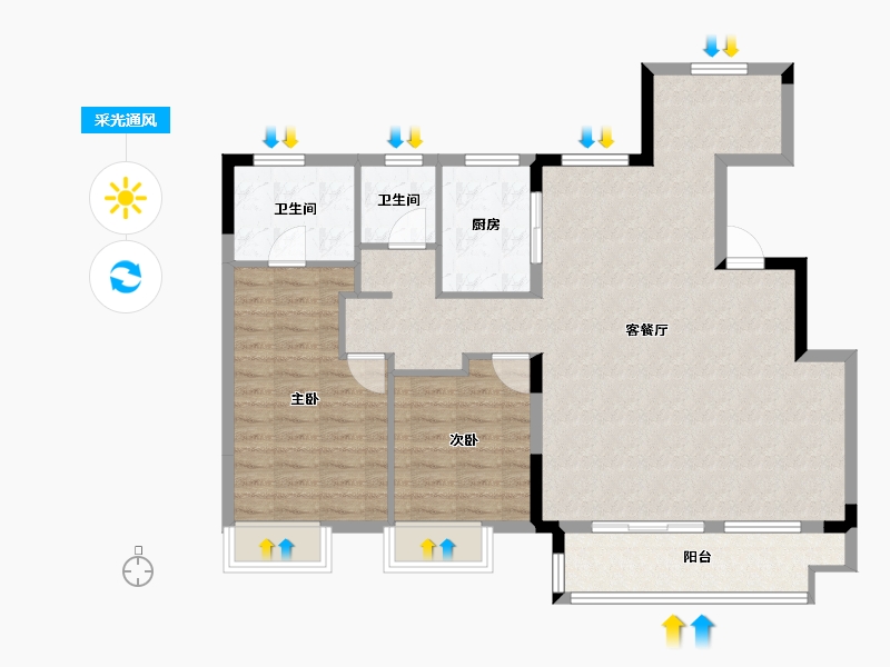 安徽省-合肥市-华润万橡府-99.99-户型库-采光通风