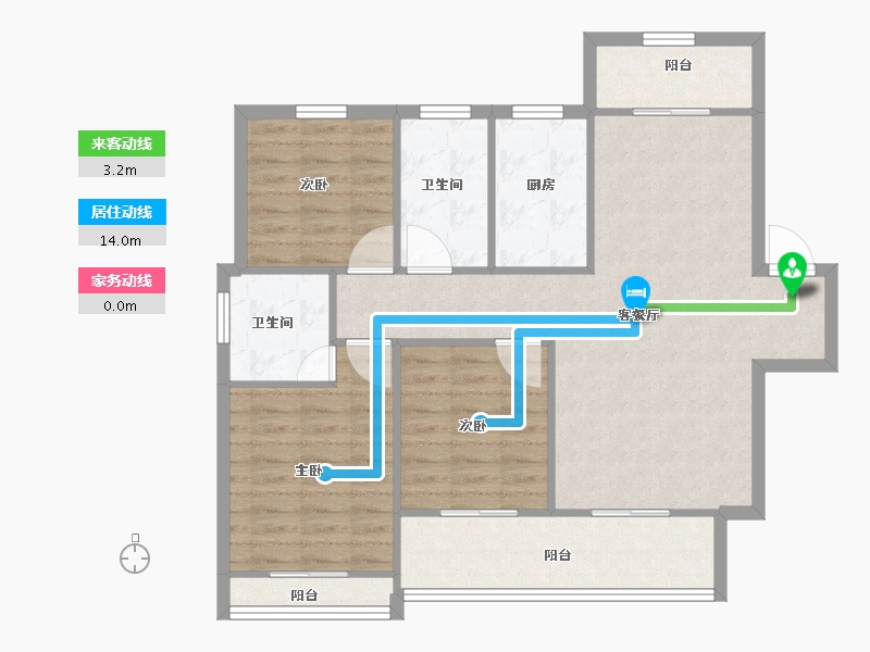 甘肃省-兰州市-绿地兰州丝路世界中心-93.76-户型库-动静线