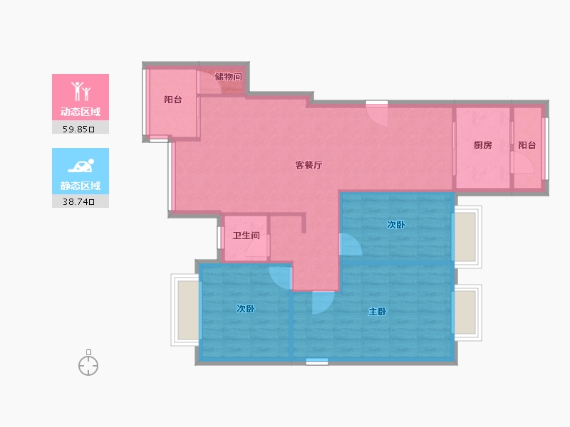 湖北省-武汉市-保利花园-100.00-户型库-动静分区