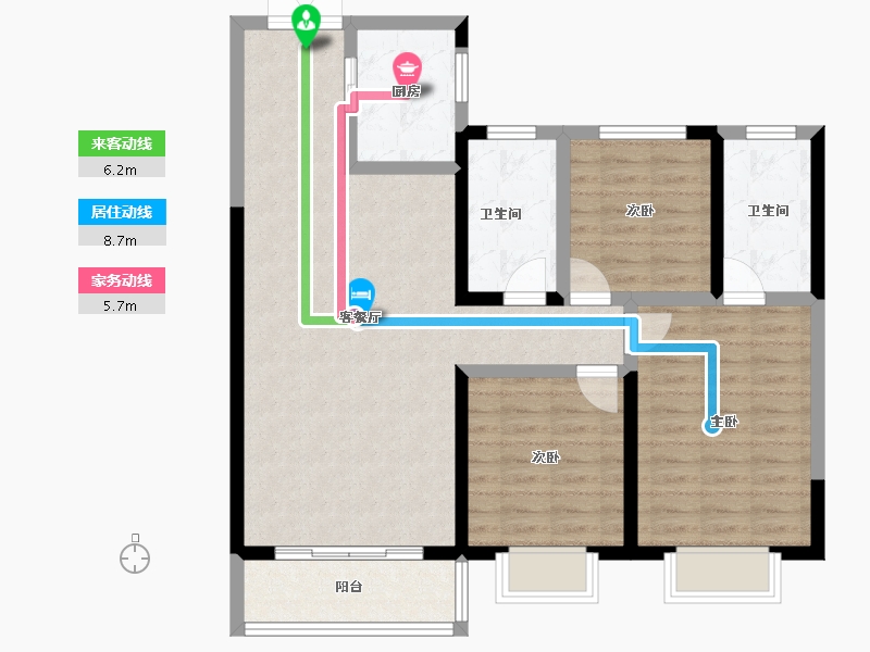 甘肃省-兰州市-城乡居壹号苑-93.76-户型库-动静线