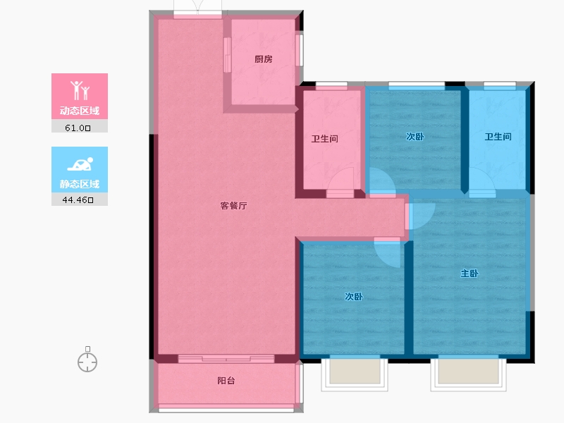 甘肃省-兰州市-城乡居壹号苑-93.76-户型库-动静分区