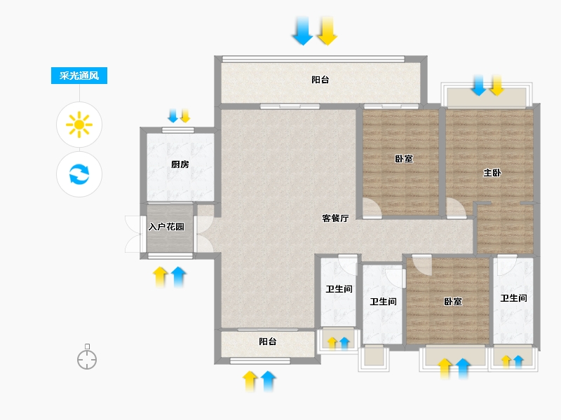 广东省-广州市-中交蓝色海湾-140.11-户型库-采光通风