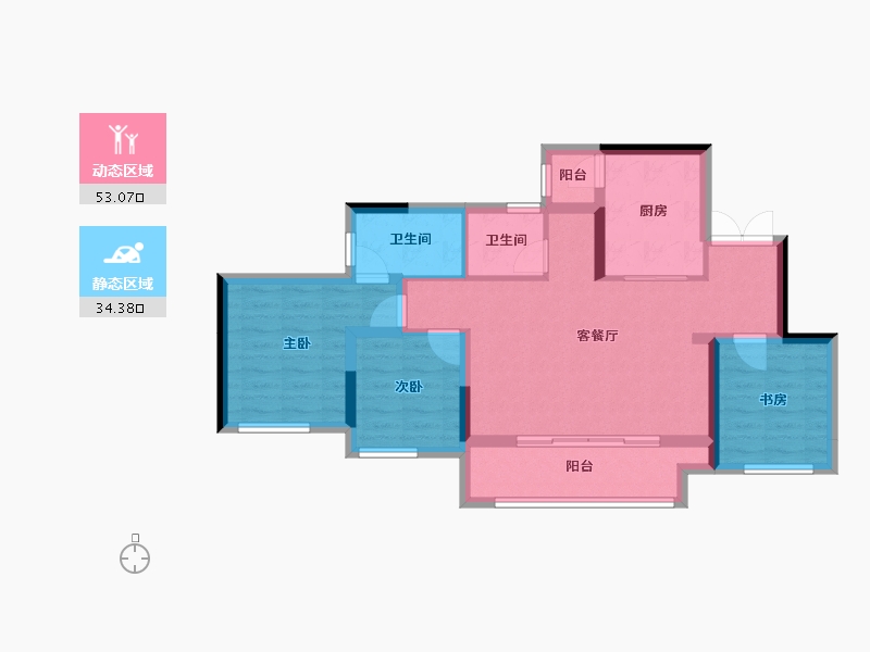 重庆-重庆市-禹州博学家-82.26-户型库-动静分区