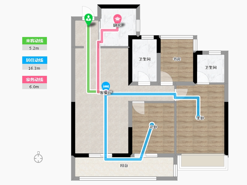 浙江省-温州市-龙湖天境-89.00-户型库-动静线