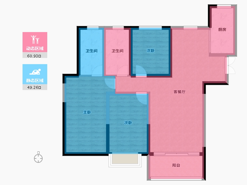 甘肃省-兰州市-城乡居壹号苑-98.27-户型库-动静分区