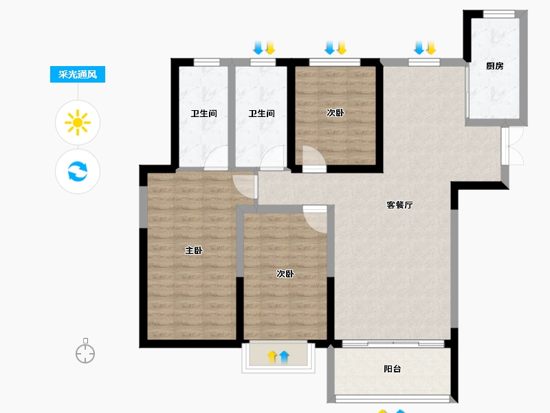 甘肃省-兰州市-城乡居壹号苑-98.27-户型库-采光通风