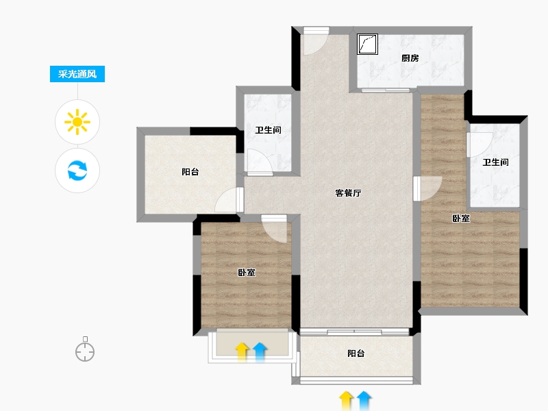 广东省-佛山市-金融街仙湖悦府-81.09-户型库-采光通风