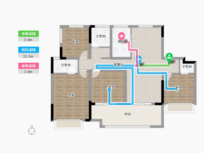 安徽省-合肥市-华盛和睦府-113.45-户型库-动静线