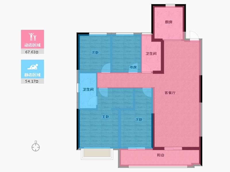 浙江省-宁波市-绿城·新桂沁澜-109.59-户型库-动静分区