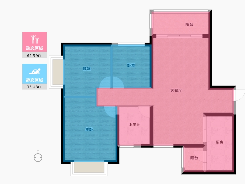 甘肃省-兰州市-恒大未来城-87.17-户型库-动静分区