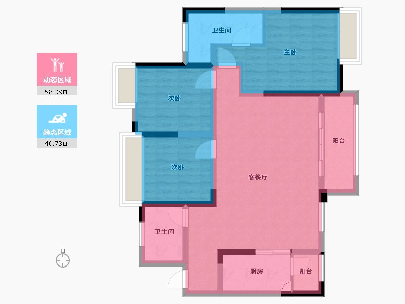 四川省-攀枝花市-攀东雅居-100.00-户型库-动静分区