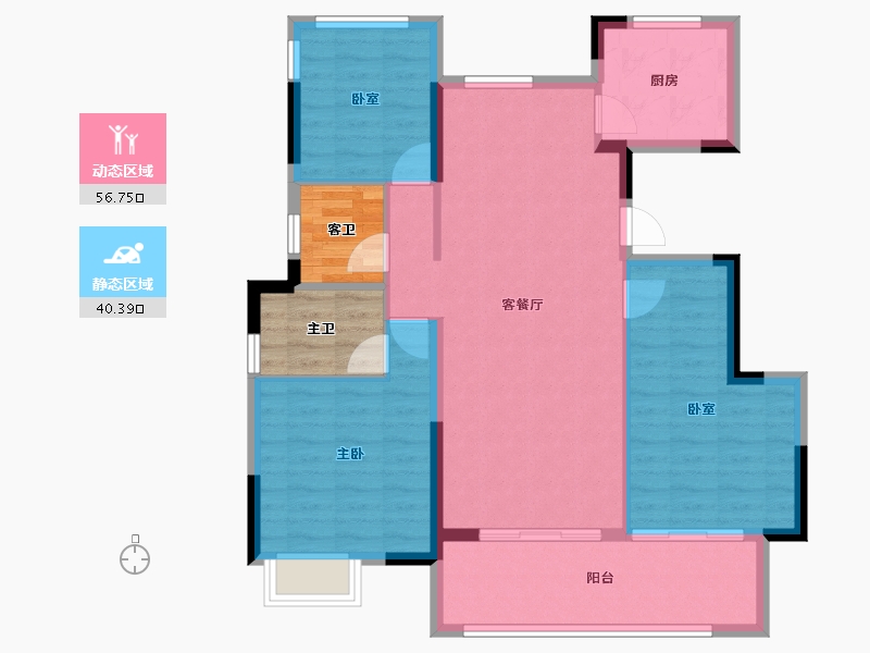 安徽省-合肥市-华盛和睦府-96.00-户型库-动静分区