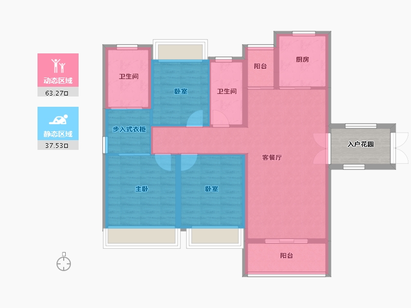 广东省-广州市-中交蓝色海湾-95.73-户型库-动静分区