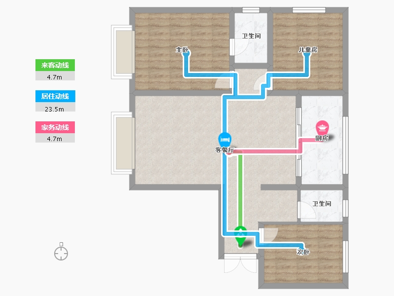 新疆维吾尔自治区-阿克苏地区-绿色家园小区-98.00-户型库-动静线