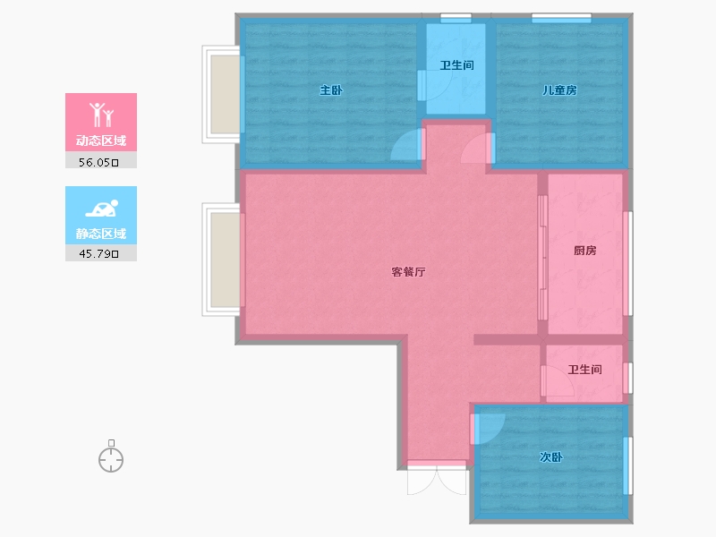 新疆维吾尔自治区-阿克苏地区-绿色家园小区-98.00-户型库-动静分区