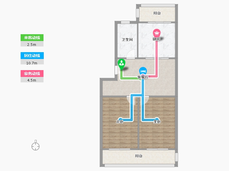 江苏省-南通市-怡园北村北区-86.00-户型库-动静线