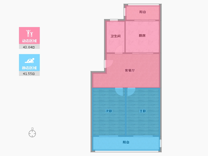 江苏省-南通市-怡园北村北区-86.00-户型库-动静分区